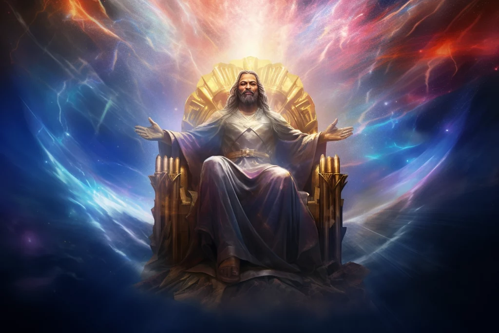 God look on the God's throne as per description in the Bible